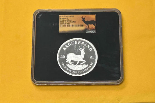 2021 S. NGC Africa S2KR Krugerrand First Day of Issue PF70 Ultra Cameo