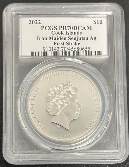 2022 2oz $10 Silver Iron Maiden PR70 DCAM First Strike Signed by Susanna Blunt