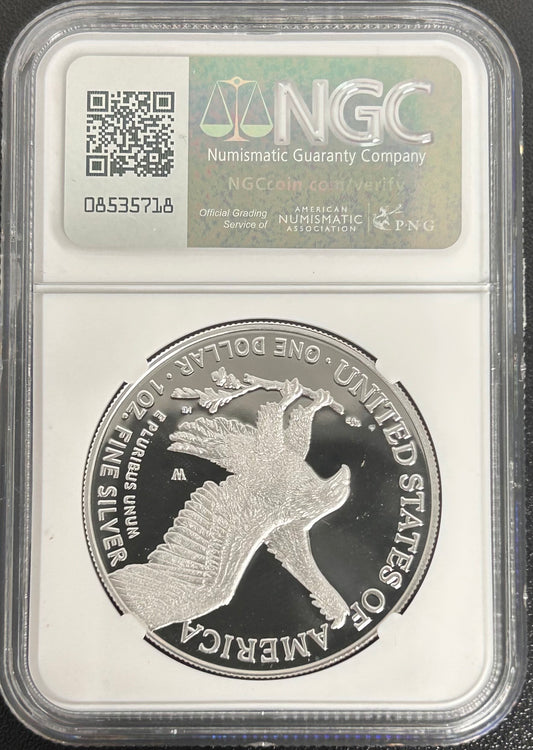 2024-W Silver Eagle Advanced Release PR70 Ultra Cameo Signed by Michael Gaudioso